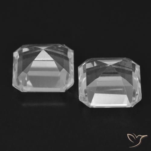 Topaz Gemstones in 8 x 8 mm (calibrated) Size for Sale, Topaz Stones in Clear White Color