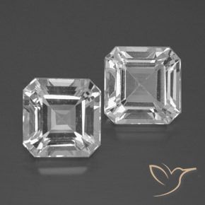 6.56 ct Loose White Topaz, 8.1 x 8 mm Octagon Cut From Brazil, Photo A