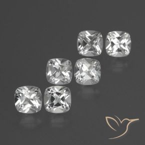 3.16 ctw White Topaz Stones, Natural Topaz in Cushion-Cut Shape for Sale