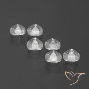 Topaz Gemstones in 4.6 x 4.6 mm Size for Sale, Topaz Stones in Clear White Color