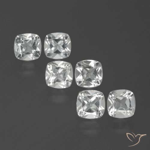 2.89ctw Natural White Topaz, Cushion, VVS-VS