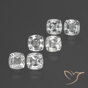 2.89 ctw White Topaz Stones, Natural Topaz in Cushion-Cut Shape for Sale