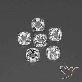 2.91 ctw White Topaz Stones, Natural Topaz in Cushion-Cut Shape for Sale