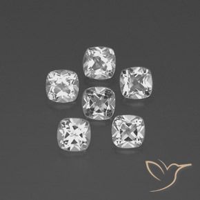 3.05 ctw White Topaz Stones, Natural Topaz in Cushion-Cut Shape for Sale