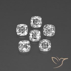 3.12 ctw White Topaz Stones, Natural Topaz in Cushion-Cut Shape for Sale