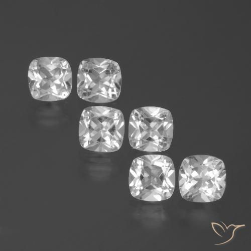 3.14ctw Natural White Topaz, Cushion, VVS-VS