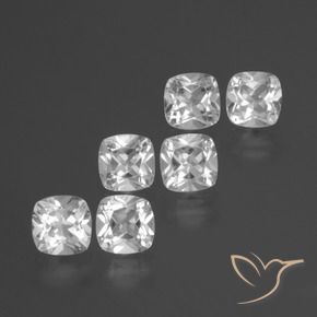 3.14 ctw White Topaz Stones, Natural Topaz in Cushion-Cut Shape for Sale