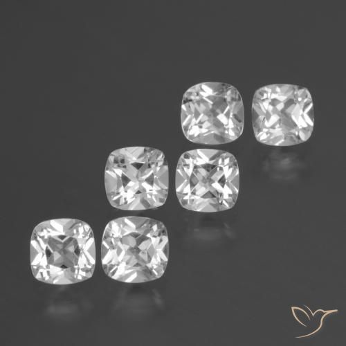 3.11 ctw White Topaz Stones, Natural Topaz in Cushion-Cut Shape for Sale