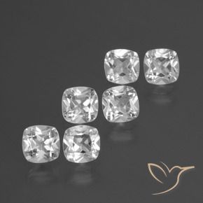 2.98 ctw White Topaz Stones, Natural Topaz in Cushion-Cut Shape for Sale