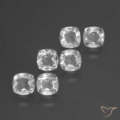 2.81 ctw White Topaz Stones, Natural Topaz in Cushion-Cut Shape for Sale
