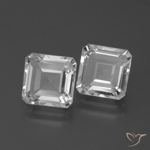 5.52 ct Loose White Topaz, 8 x 8 mm Octagon Cut From Brazil, Photo A
