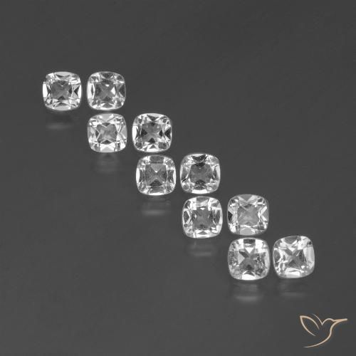 4.51ctw Natural Clear White Topaz, Cushion, VVS-VS