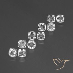 4.51 ctw White Topaz Stones, Natural Topaz in Cushion-Cut Shape for Sale