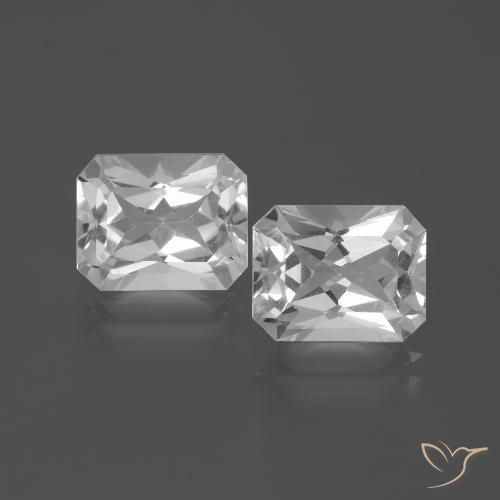 Topaze blanche en vrac de 7,73 ct, taille octogonale de 10 x 7,9 mm du Brésil, Photo A