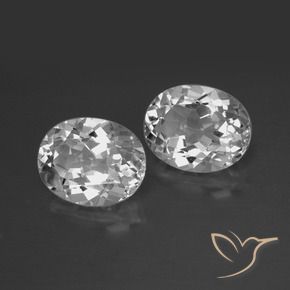 7.09 ctw White Topaz Stones, Natural Topaz in Oval Facet Shape for Sale