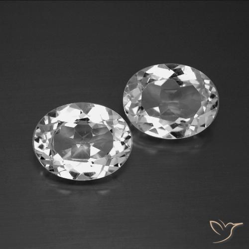 6.46 ct Loose White Topaz, 10.2 x 8.2 mm Oval Cut From Brazil, Photo A
