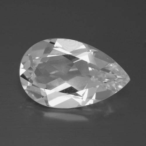 Weiß Topas Edelstein - 7.3ct Birnen Schliff (ID: 387007)