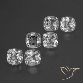 3.06 ctw White Topaz Stones, Natural Topaz in Cushion-Cut Shape for Sale