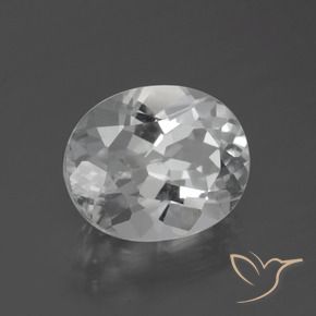 5.64 ct White Topaz Stone, Natural Topaz in Oval Facet Shape for Sale