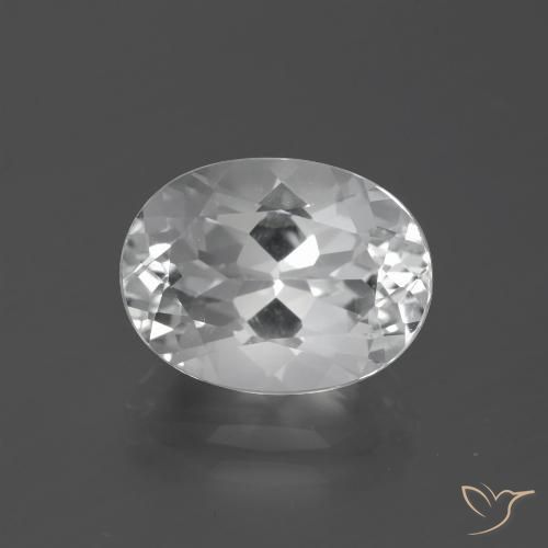 5.35ct Natural White Topaz, Oval, VVS