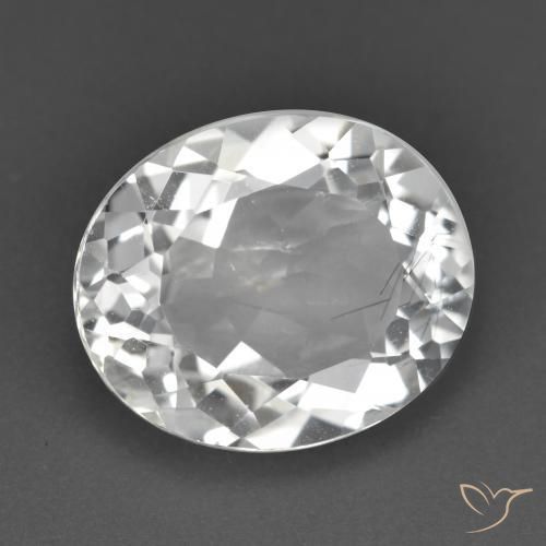 5.73 ct White Topaz Stone, Natural Topaz in Oval Facet Shape for Sale