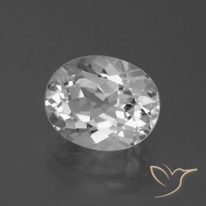 5.19 ct White Topaz Stone, Natural Topaz in Oval Facet Shape for Sale