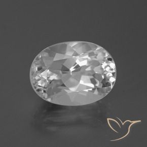 5.21 ct White Topaz Stone, Natural Topaz in Oval Facet Shape for Sale