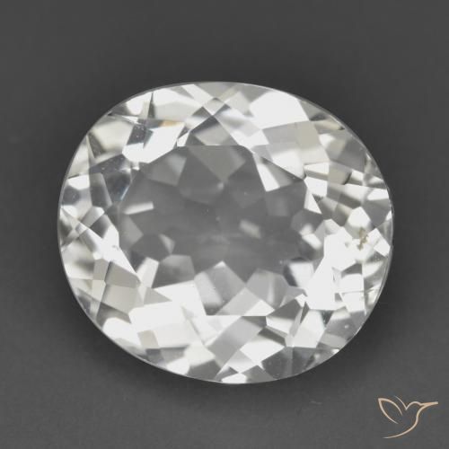 5.46 ct White Topaz Stone, Natural Topaz in Oval Facet Shape for Sale