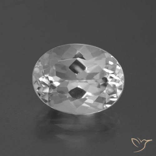 5.36ct Natural Clear White Topaz, Oval, VVS