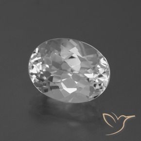 5.36 ct White Topaz Stone, Natural Topaz in Oval Facet Shape for Sale