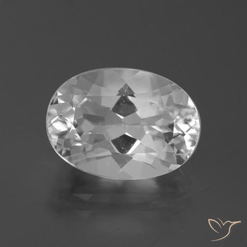5.58ct Natural White Topaz, Oval, VVS