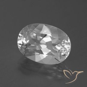 5.58 ct White Topaz Stone, Natural Topaz in Oval Facet Shape for Sale