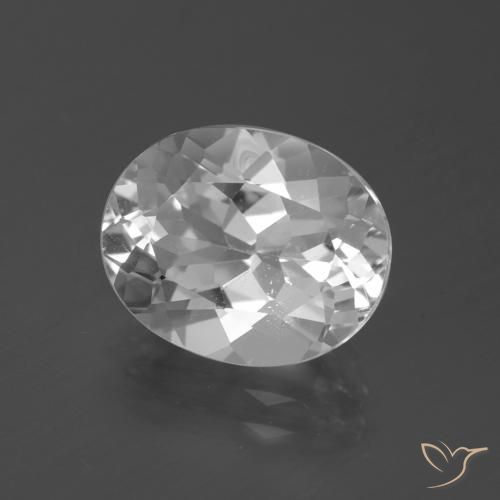 5.40 ct White Topaz Stone, Natural Topaz in Oval Facet Shape for Sale