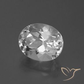 5.05 ct White Topaz Stone, Natural Topaz in Oval Facet Shape for Sale