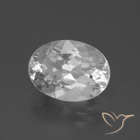4.75 ct White Topaz Stone, Natural Topaz in Oval Facet Shape for Sale
