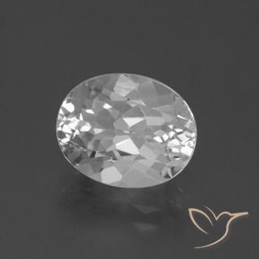 4.55 ct White Topaz Stone, Natural Topaz in Oval Facet Shape for Sale