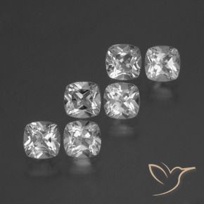 3.29 ctw White Topaz Stones, Natural Topaz in Cushion-Cut Shape for Sale