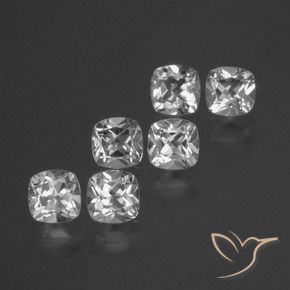 3.11 ctw White Topaz Stones, Natural Topaz in Cushion-Cut Shape for Sale