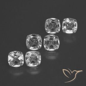 2.60 ctw White Topaz Stones, Natural Topaz in Cushion-Cut Shape for Sale