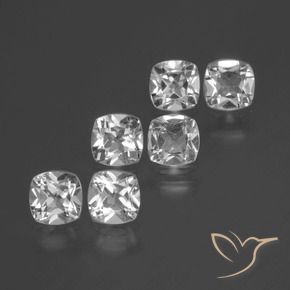 2.81 ctw White Topaz Stones, Natural Topaz in Cushion-Cut Shape for Sale