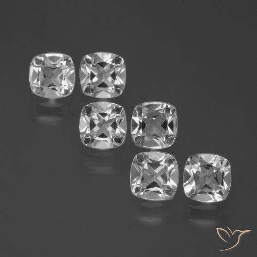 2.88ctw Natural Clear White Topaz, Cushion, VVS-VS