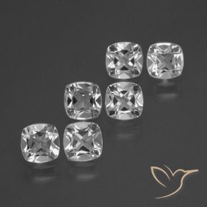 2.88 ctw White Topaz Stones, Natural Topaz in Cushion-Cut Shape for Sale