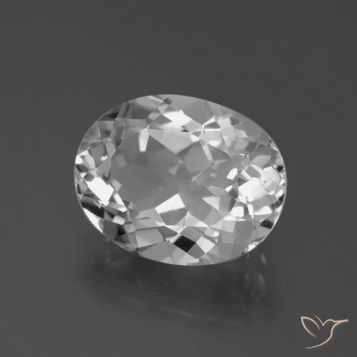 6.23 ct White Topaz Stone, Natural Topaz in Oval Facet Shape for Sale