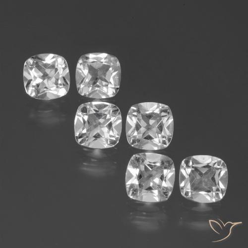 2.86ctw Natural Clear White Topaz, Cushion, VVS-VS