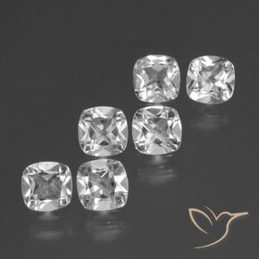 2.86 ctw White Topaz Stones, Natural Topaz in Cushion-Cut Shape for Sale