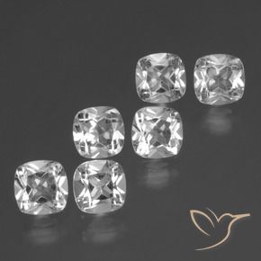 2.95 ctw White Topaz Stones, Natural Topaz in Cushion-Cut Shape for Sale