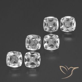 2.61 ctw White Topaz Stones, Natural Topaz in Cushion-Cut Shape for Sale