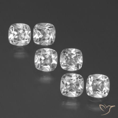 2.96ctw Natural Clear White Topaz, Cushion, VVS-VS