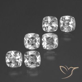 3.08 ctw White Topaz Stones, Natural Topaz in Cushion-Cut Shape for Sale