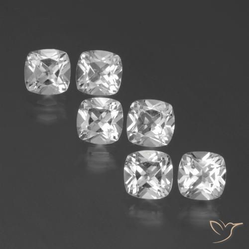 3.26ctw Natural White Topaz, Cushion, VVS-VS